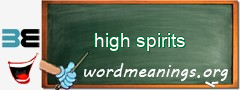 WordMeaning blackboard for high spirits